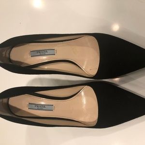 Prada black suede pumps size 8 1/2
